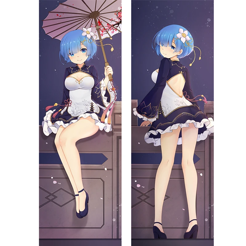 Аниме мультфильм дакимакура Re: жизнь в другом мире от нуля Рем обнимающие