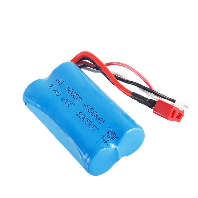 

7.4V 3000MAH lipo Battery 18650 for Q46 Wltoys 10428 /12428/12423 RC Car Spare Parts with charger 7.4V 2S battery for toys parts