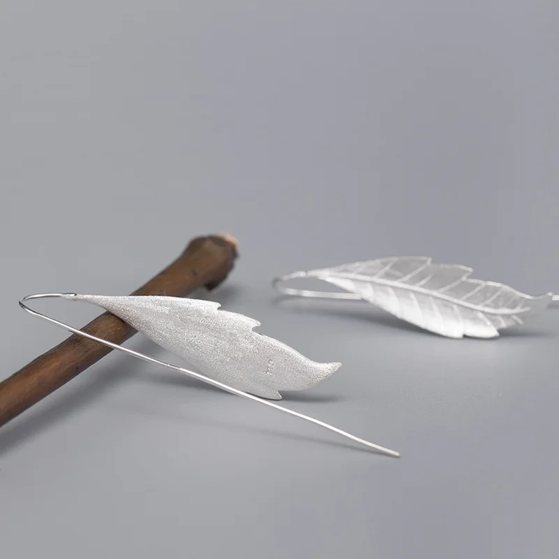 Висячие серьги с натуральными растительными листьями модные ювелирные изделия