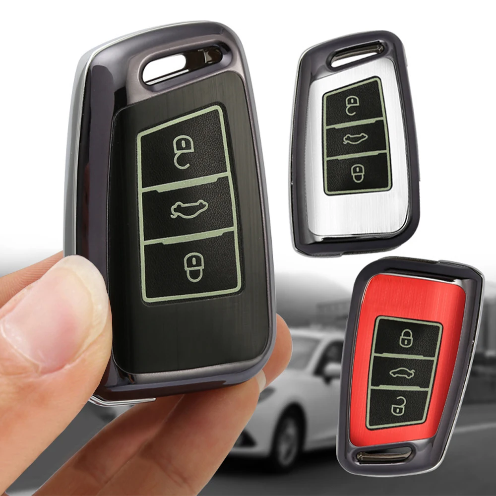 

Aluminum Alloy Car Key Cover Case For Volkswagen VW MAGOTAN Tiguan MK2 2016- 2018 Passat B7 B8 CC Skoda Superb A7 Accessories