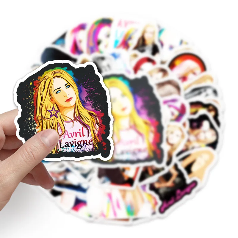 103050pcs singer avril lavigne stickers diy phone laptop luggage guitar wall notebook car graffiti decal toy sticker for kids free global shipping