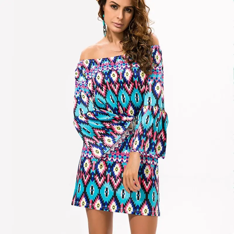 Style Eight Модное богемное летнее платье с принтом, Пляжное, винтажное, сексуальное, для женщин, Vestidos Renda, повседневные, для девушек, топы, одежда для женщин, халат, Платья для вечеринок - Цвет: Style Eight