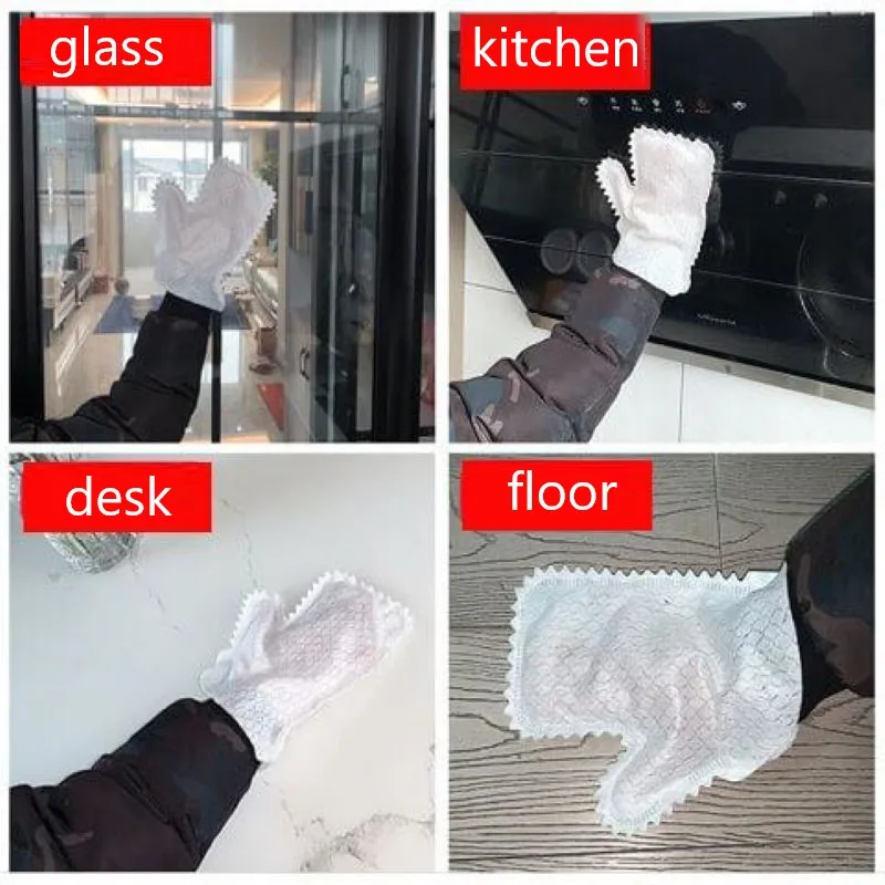 

10 Pcs/set Waterproof Dishwashing Gloves Bamboo Fiber Dishwashing Gloves Anti-oil Household Cleaning Gloves Kitchen Supplies