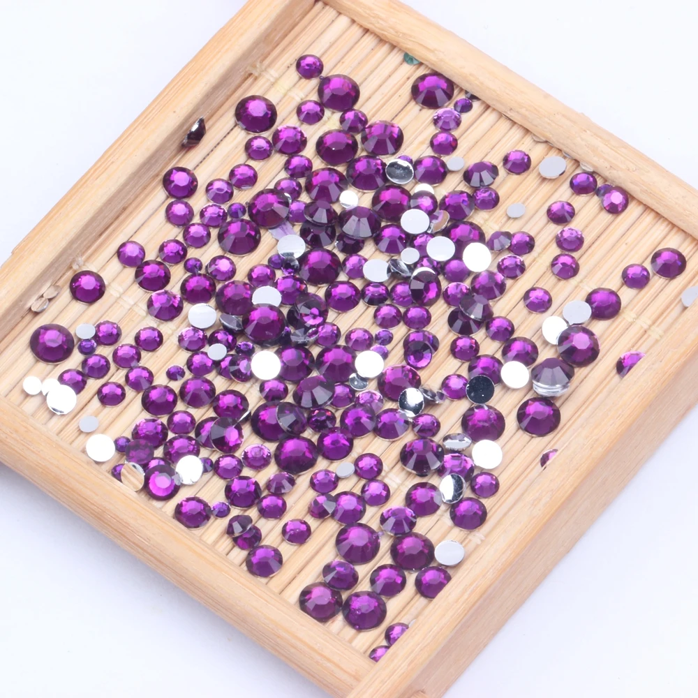 2-6 мм старая роза из полимерной смолы Стразы с круглым плоским основанием без