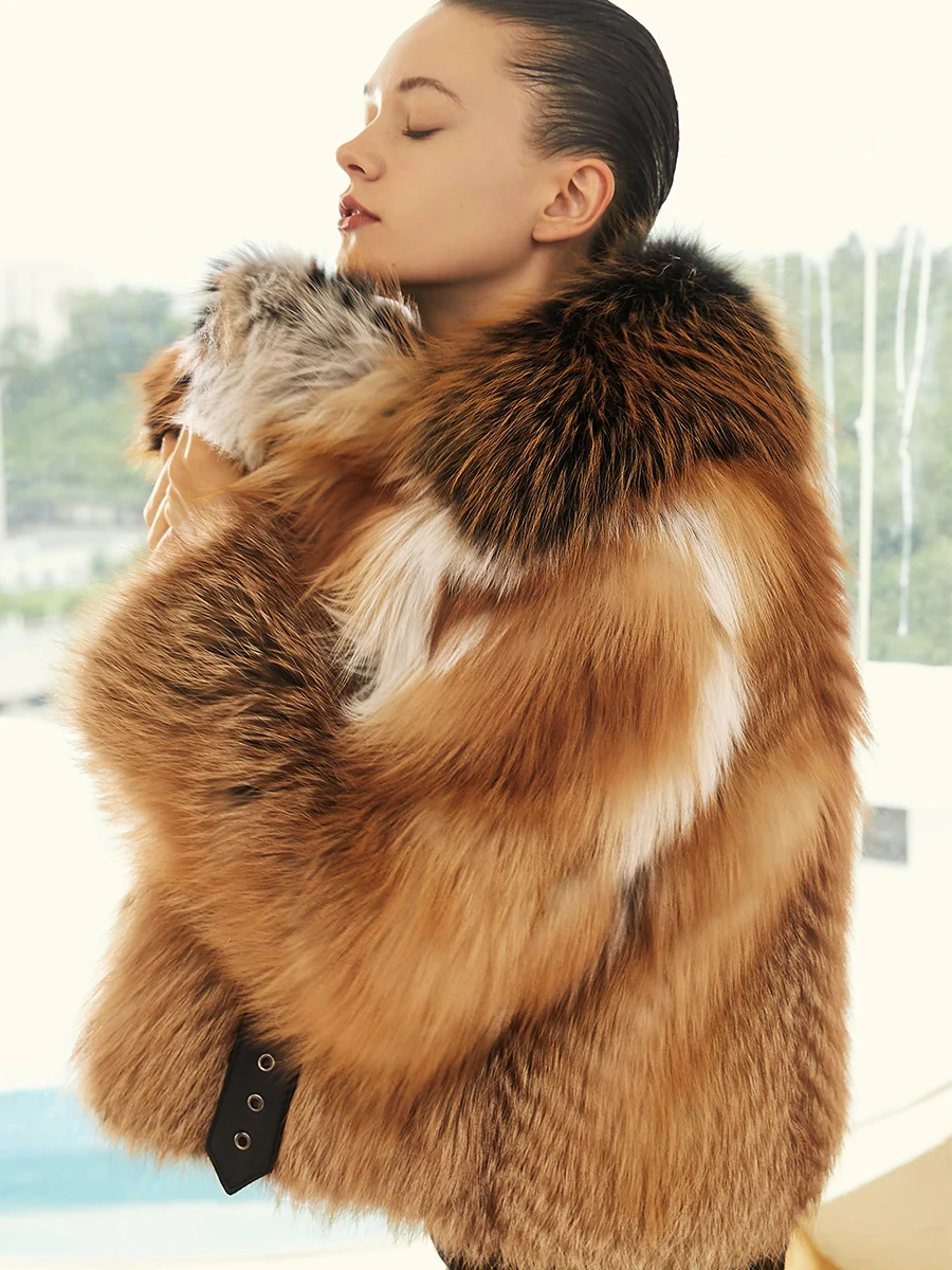 

Короткое пальто, настоящие толстые теплые меховые куртки из лисьего меха для осени и зимы 2020, Женская куртка, женские пальто, одежда Zjt566