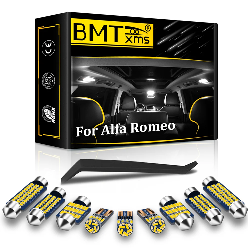 

BMTxms Vehicle LED Interior Light Kit Canbus For Alfa Romeo Giulietta Mito Brera GT Spider Giulia 4C Stelvio 147 156 159 166