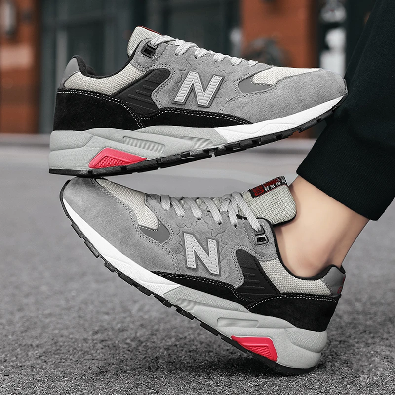 

Men's high-end leather N-shaped balance shoes, fashionable men's cool running shoes, outdoor leisure sports running shoes
