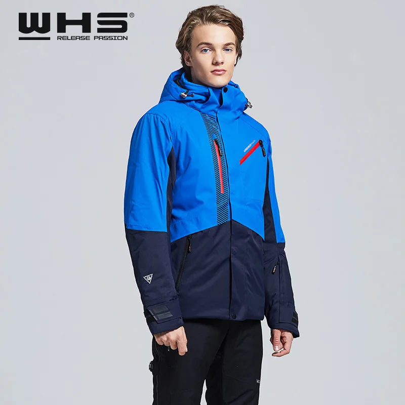 WHS, новинка, мужские уличные лыжные куртки, ветрозащитные мужские теплые пальто, мужская зимняя куртка, Подростковая облегающая одежда, мужская теплая куртка