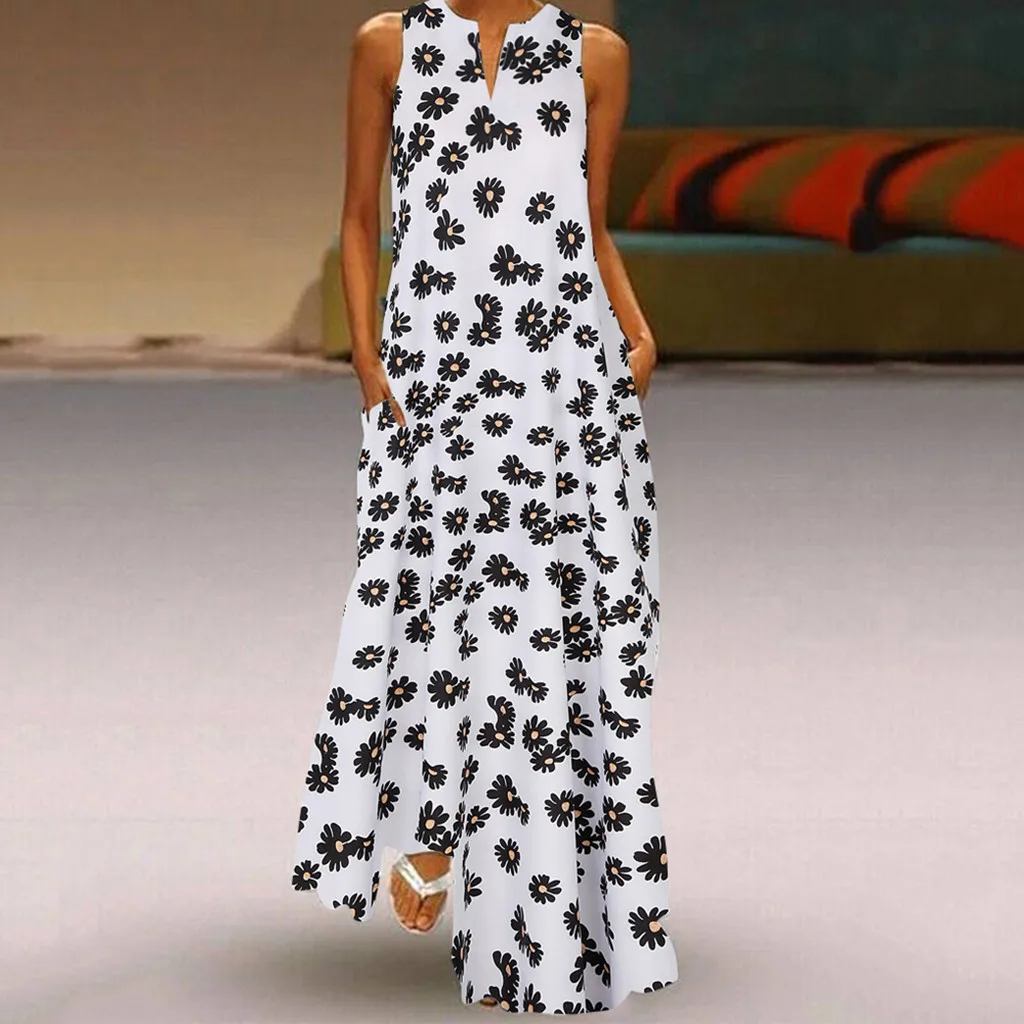 Женское длинное платье-рубашка повседневное свободное Праздничное Платье макси