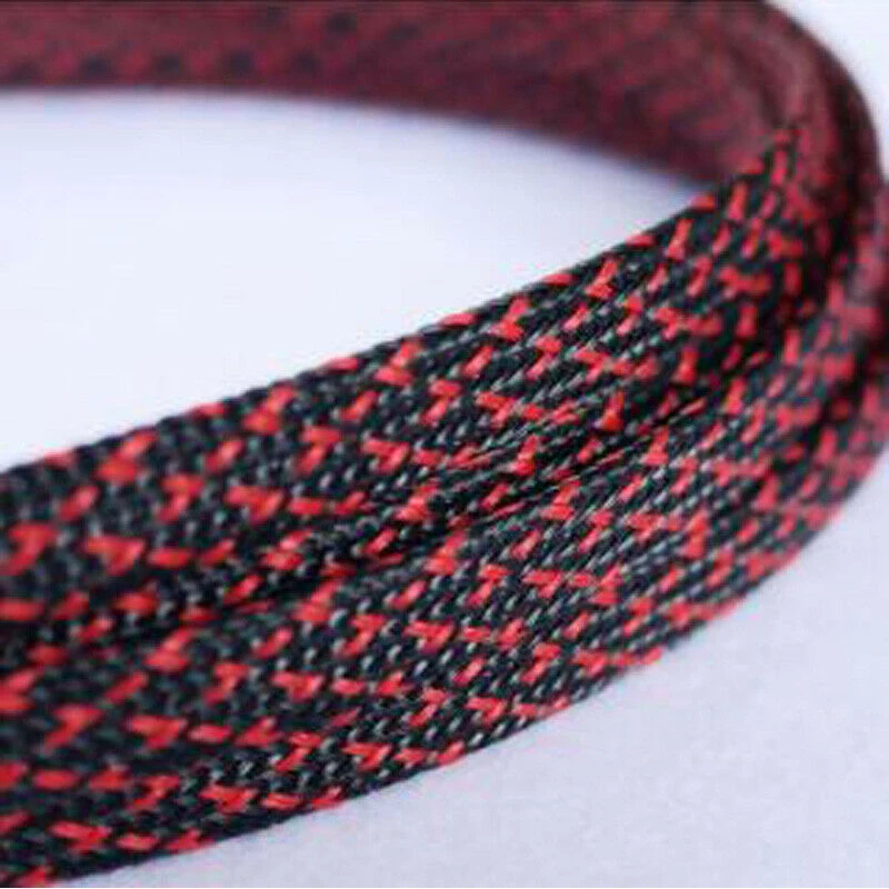 

Black Red 3/4/6/8/10/12~50mm Cable Sleeves Encrypted Snakeskin Mesh Wire Protecting Nylon Tight PET Expandable Braided Sleeves