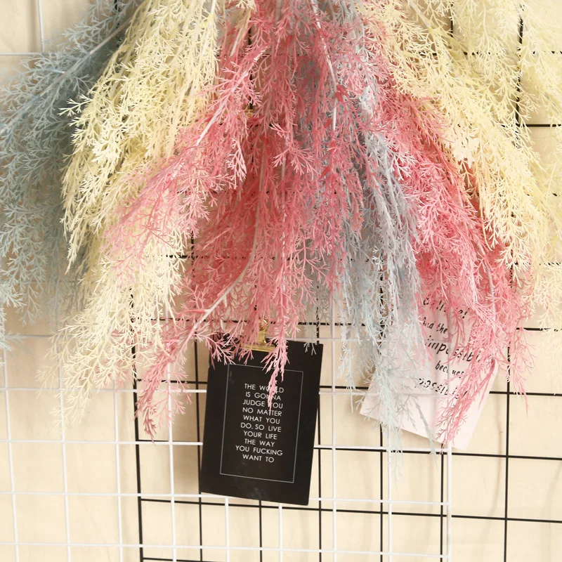 

Nordic artificial plastic smog flower wedding decoration flowers row pine needles with grass artificial fake plants