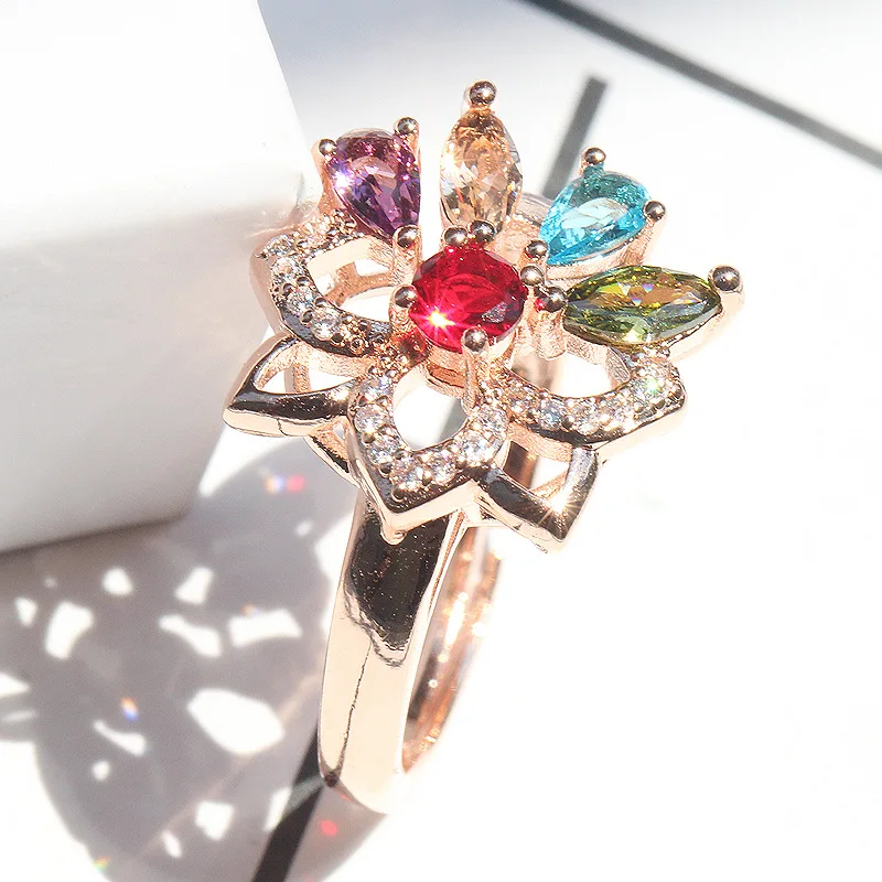 Кольцо с красочным цветком Lucky Angel Kiss для девочек кольца