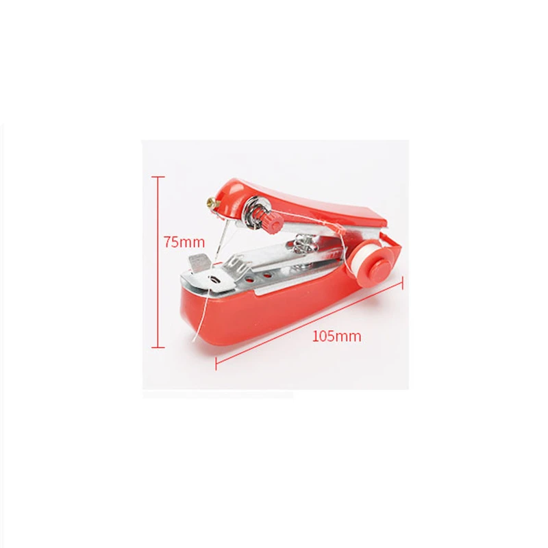 

1Pc Red Mini Sewing Machines Needlework Cordless Hand-Held Clothes Useful Portable Sewing Machines Handwork Tools Accessories