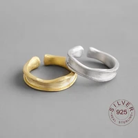925 sterling silver european and american jewelry simple irregular concave convex ring fashion tide flow open ring