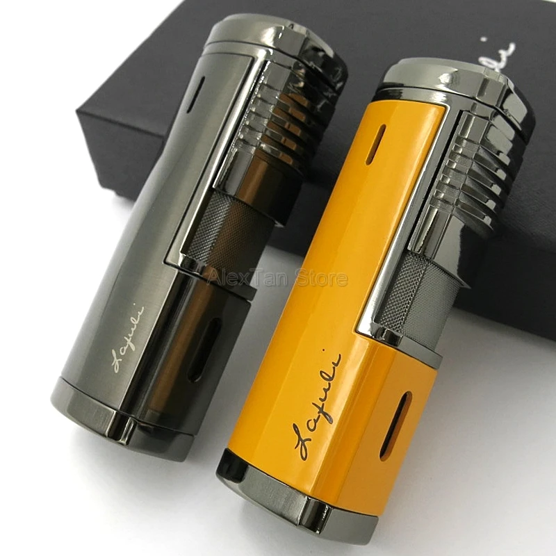 COHIBA Металлические Элегантные ветрозащитные зажигалки 4 фонарь Jet Red Fire Flame
