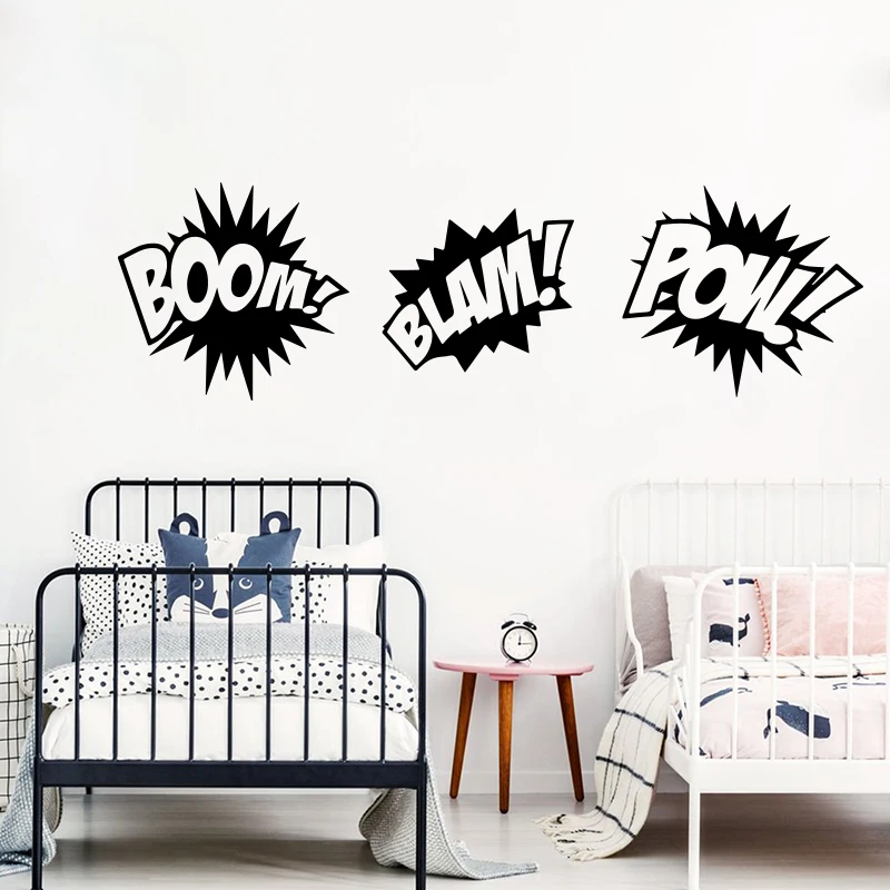 Boom Pow Blam комиксная книга со звуками детской комнаты большая наклейка на стену с