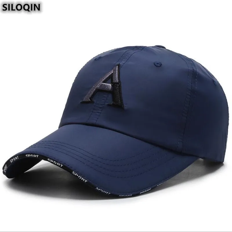 

SILOQIN New Men's Hat Summer Outdoor Sports Quick-dry Baseball Cap Adjustable Size Letter Embroidery Brands Snapback Tide Hats