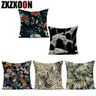 Декоративный чехол для диванных подушек, наволочка с тропическими растениями, листьями пальмы, листьями, цветами, фермерским хозяйством, домашний декор, наволочка