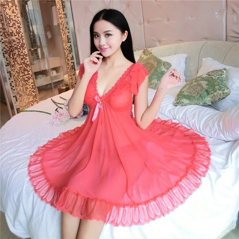 2019 модный дизайн сексуальная женская новая летняя ночная рубашка из тонкой сетки