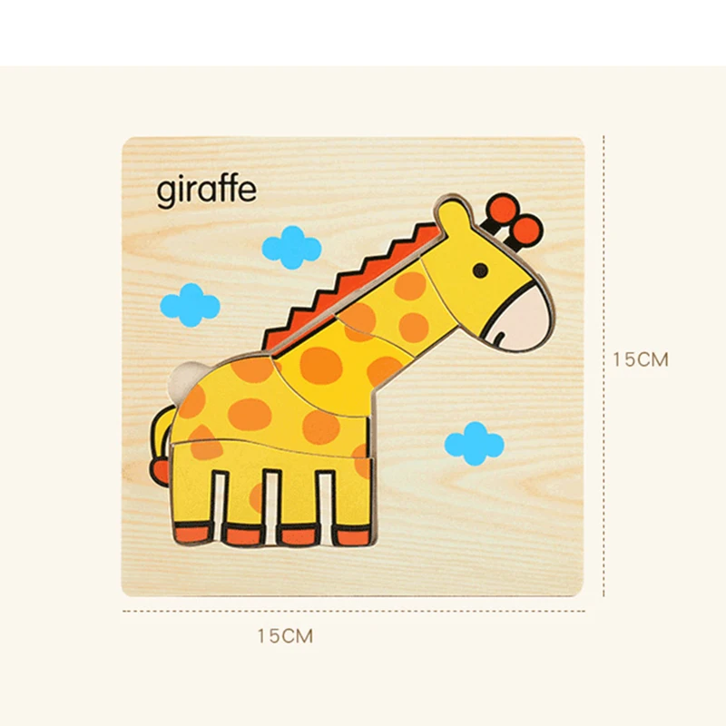 

Hot Sale 58 Style 3D Wooden Puzzle for Kids Wood Toy Baby Educational Learning Toys Children Animals Vegetable Puzzles Games