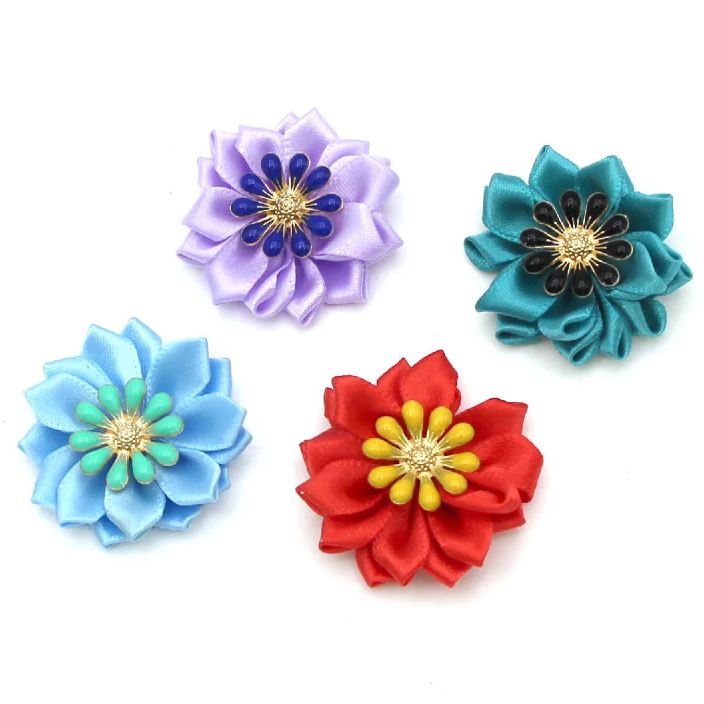 10 шт. разноцветные цветочные пуговицы винтажные металлические украшение из