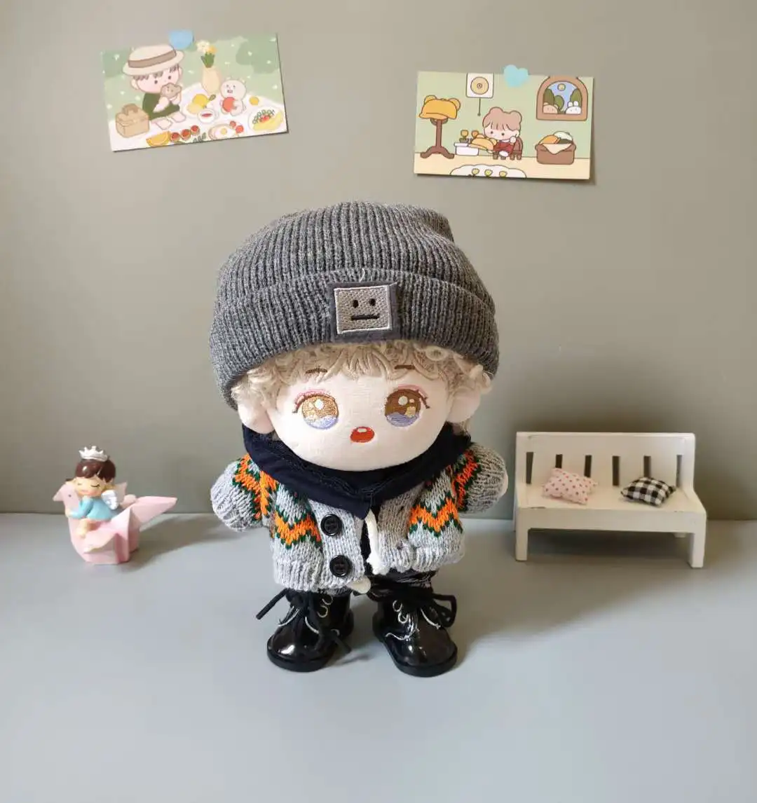 

20CM 3pc/set Xiao Zhan Idol Plush Doll Clothes Suit Puppet Star Sweater Short Suit 20cm Baby Doll Dress Up Costumes