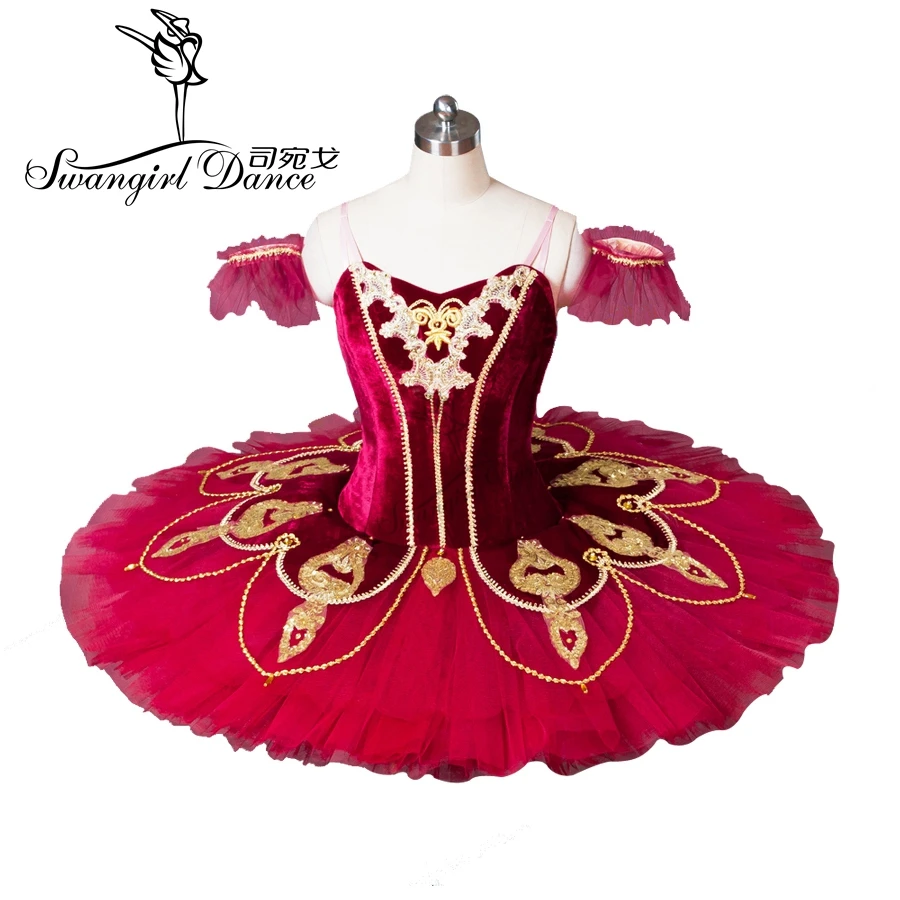 Красный испанский Профессиональный Балетный костюм пачка для девочек Блинный