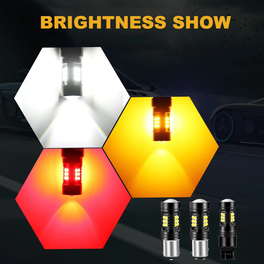 

NLpearl 1x Signal Lamp Bay15d Led 1157 P21 5W Super Bright 3030SMD 1156 LED BA15S P21W BAU15S PY21W Car Turn Signal Light 12V