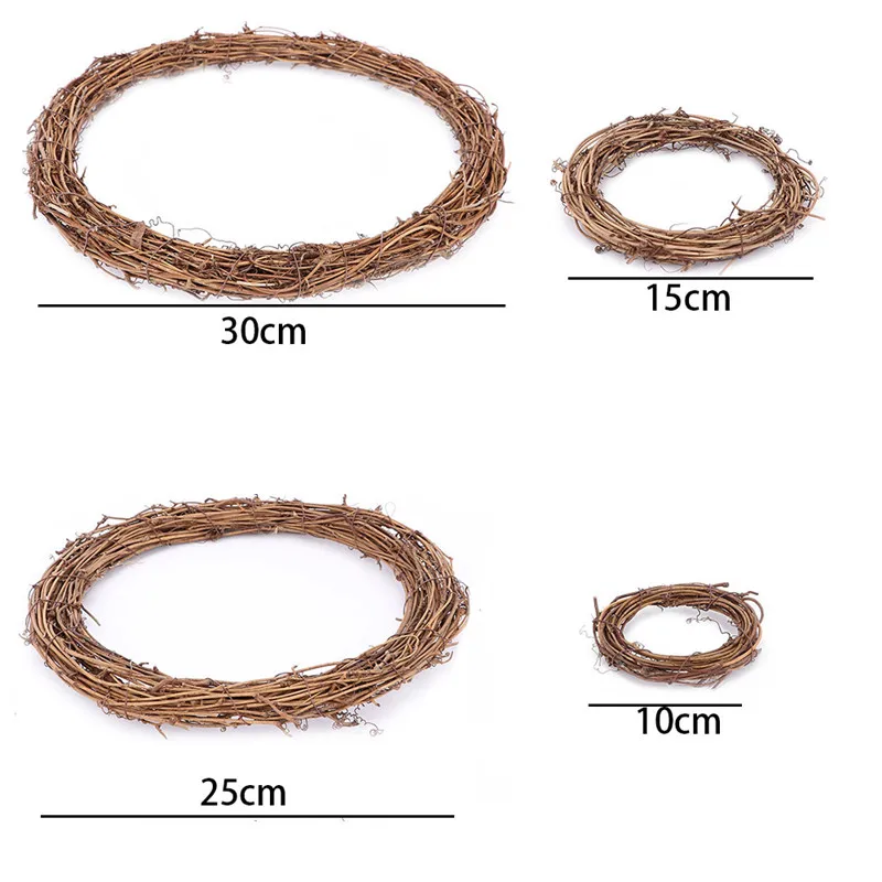 DIY Рождественский венок кольца ручной работы из ротанга украшения двери домашний
