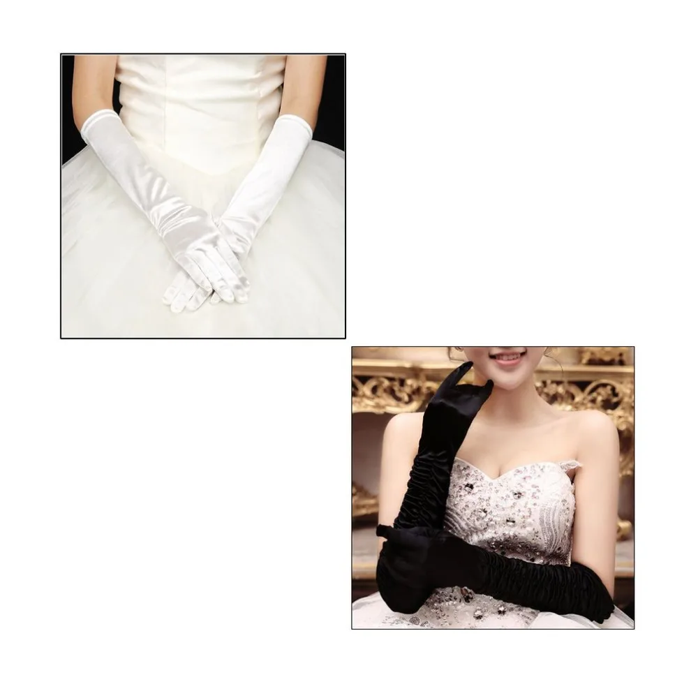Сексуальные женские одноцветные длинные хлопковые перчатки для ночного клуба