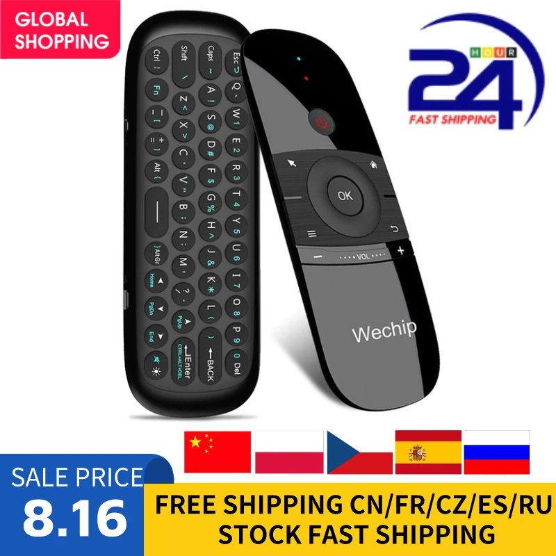 Wechip W1 2 4G Air Мышь Беспроводной Клавиатура RU версия Управление инфракрасный пульт