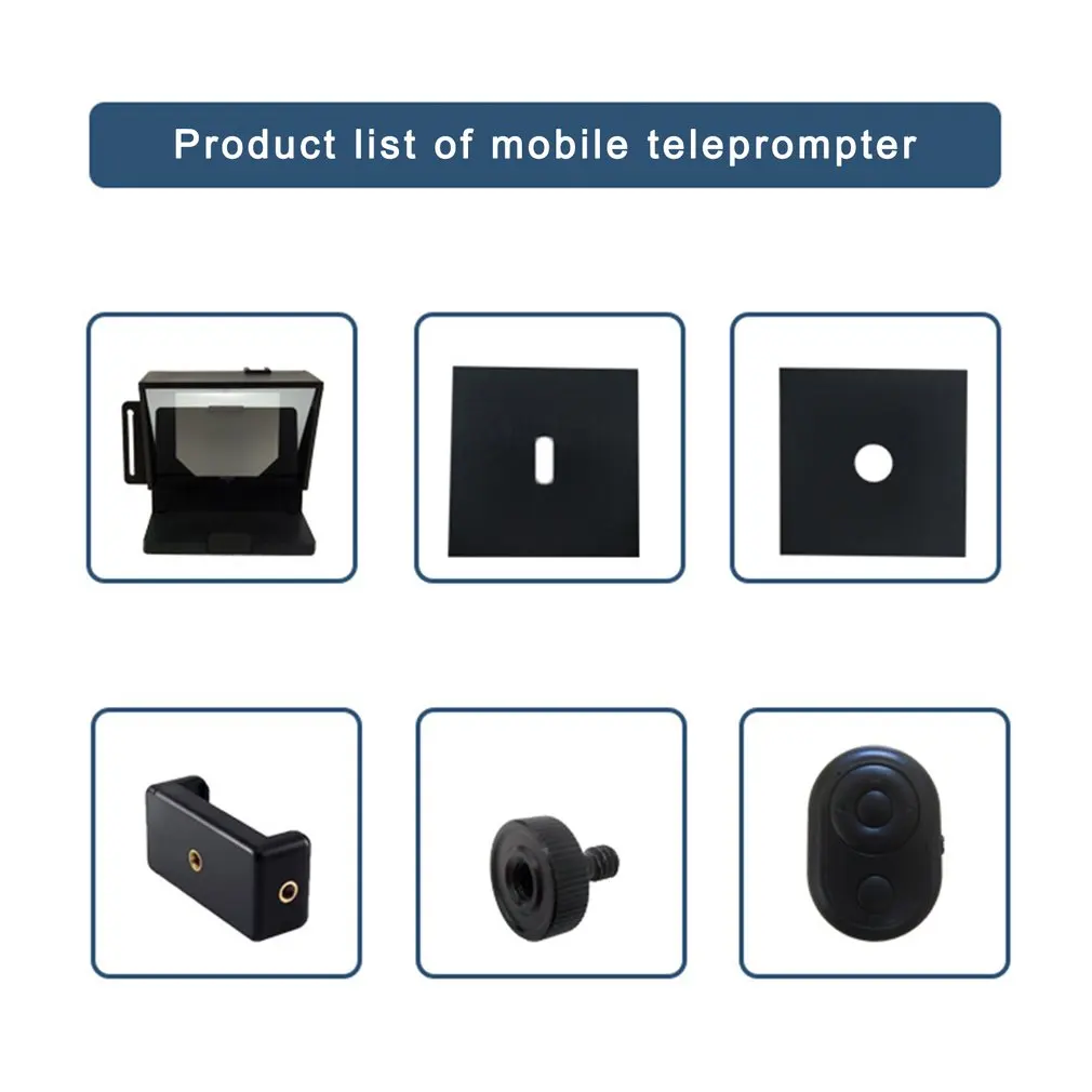 

2021 Mini Teleprompter Black Phone and DSLR Recording Portable Inscriber Mobile Teleprompter Artifact Video With Remote Control