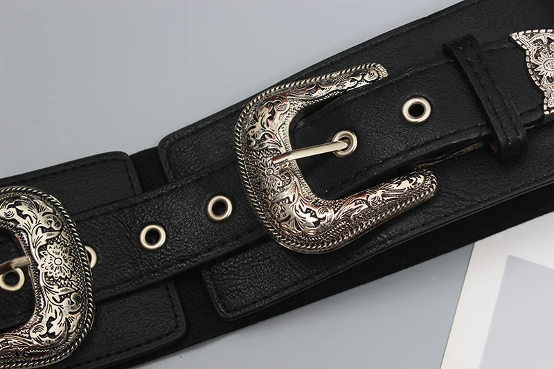 

Double-buttoned Black Belted Women's Loose-fitting Cleaver Dress Stylish Hundred with Skirt Waist Wide Waist Sealed Off