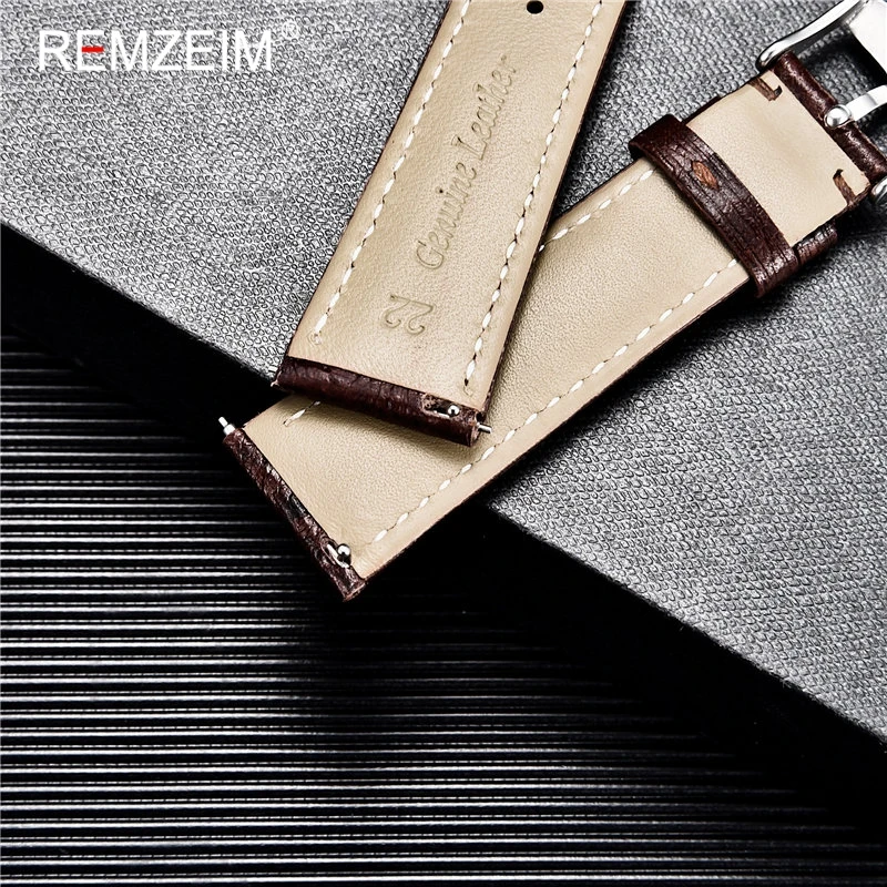 

New Ostrich Pattern Leather Watch Bands Bracelet Soft Material Watch Strap 18mm 20mm 22mm Women Men Quick Release Watchband