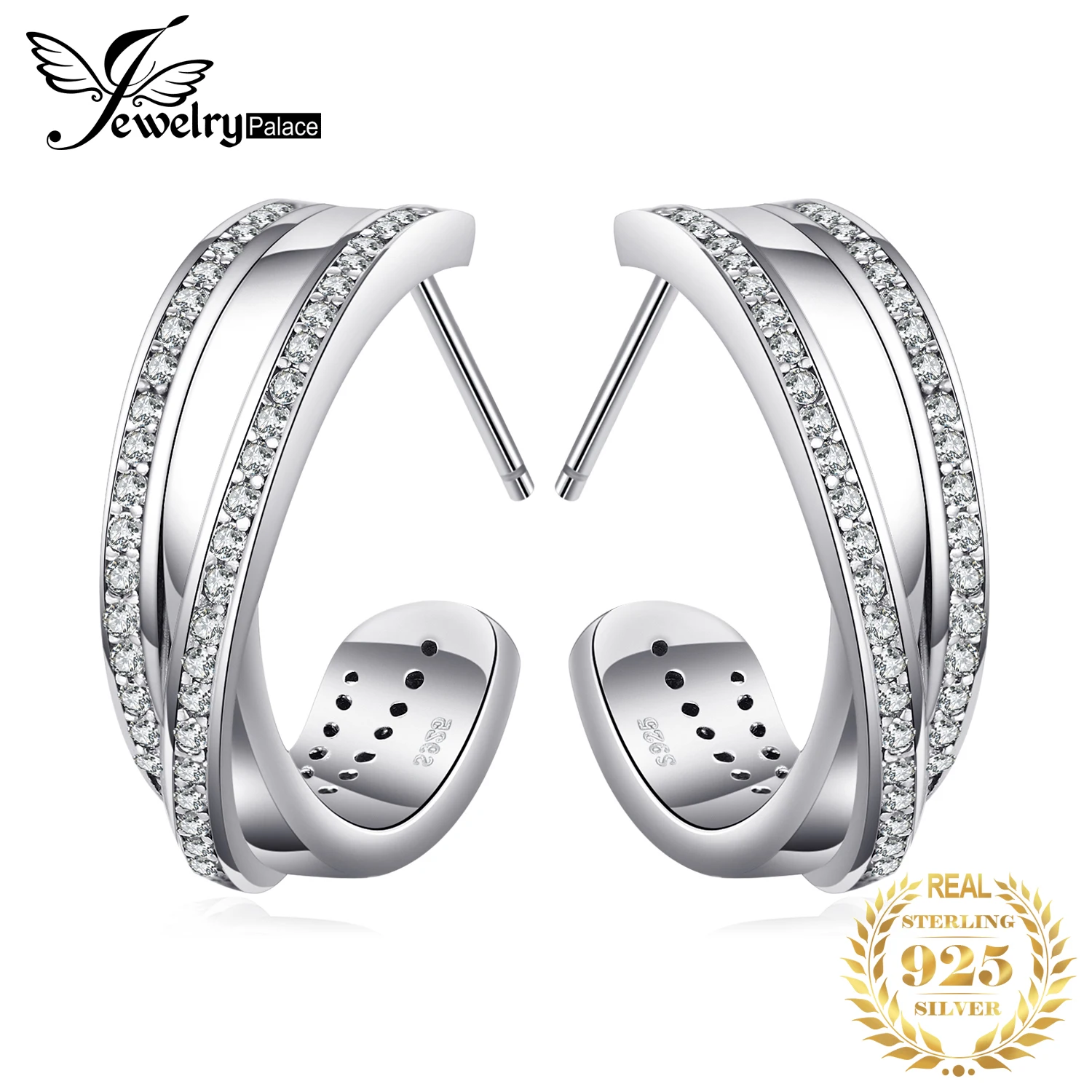 Jewelrypalace стерлингового серебра 925 вечность вмешался линии открытым ветер украшения для Для женщин Распродажа серьги