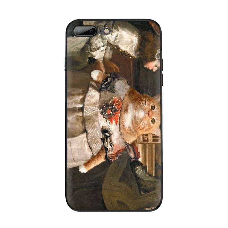 Чехол для iPhone 7 8 6 6s Plus 11 Pro XR X XS Max роскошный чехол известная картина Оранжевый кот