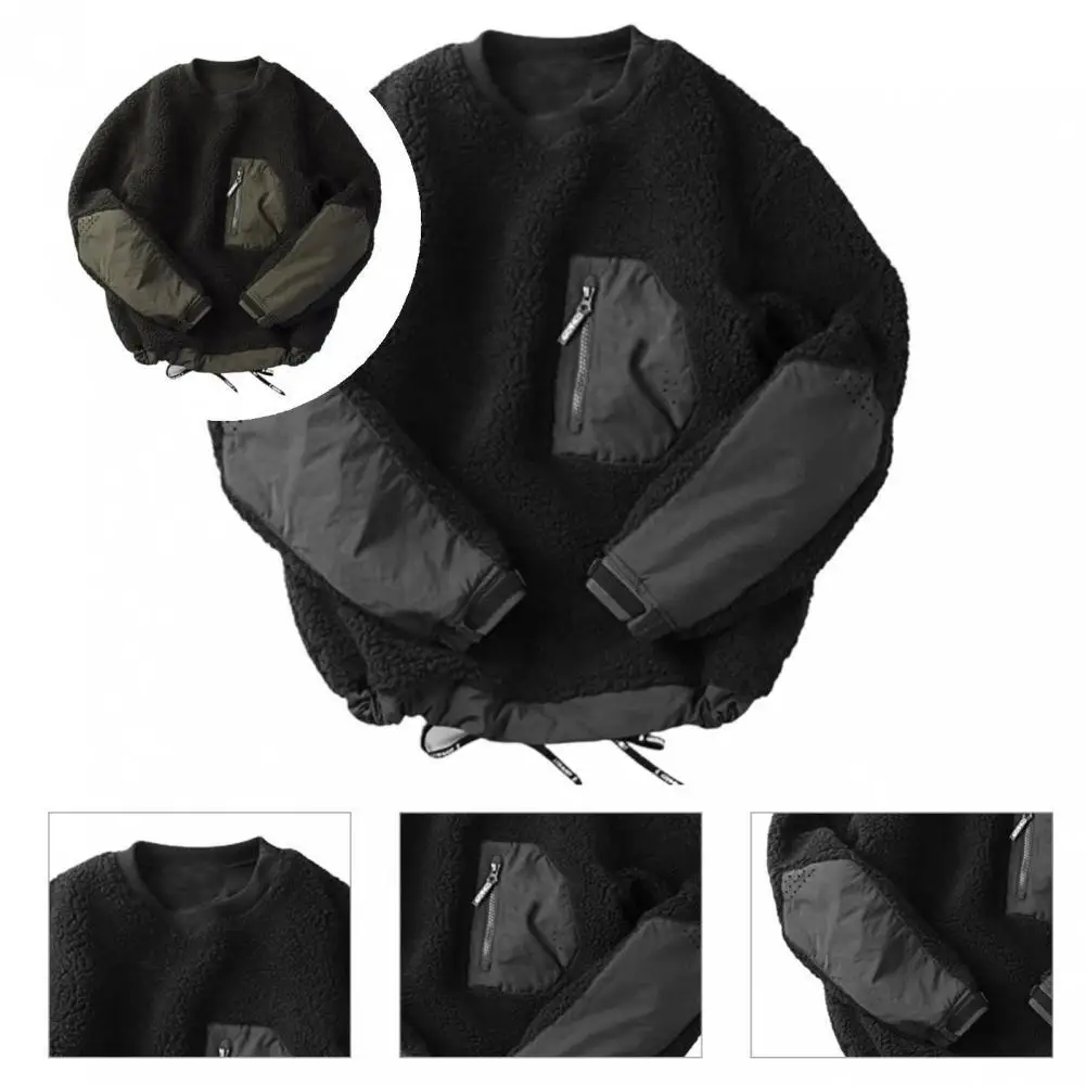 

Мужской пуловер с круглым вырезом, на молнии, с карманами