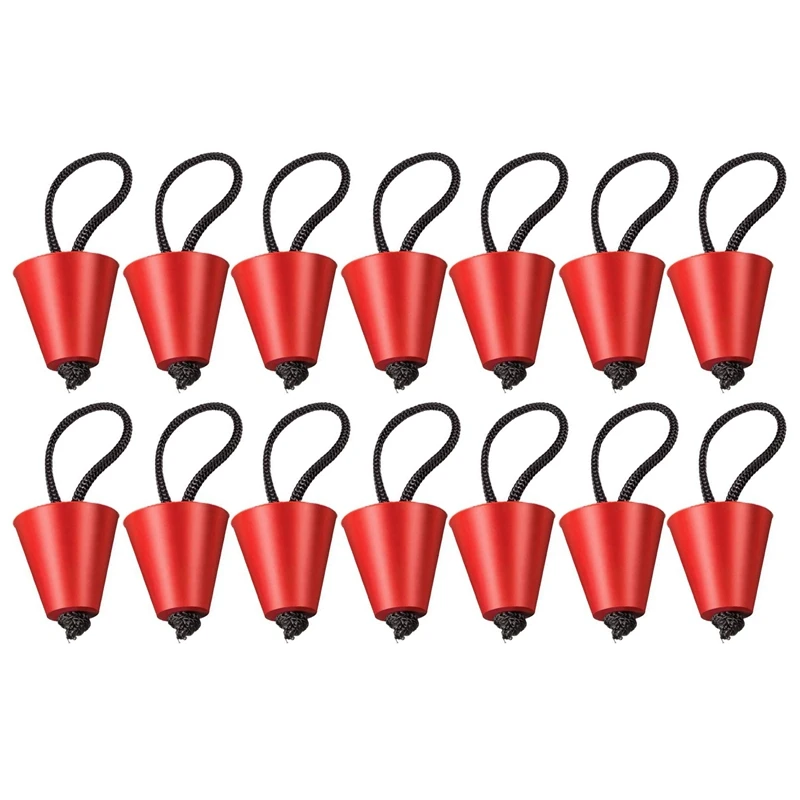 

Pack of 14 Universal Kayak Scupper Plug Kit Silicone ​Scupper Drain Holes Stopper Bung with Lanyard for Kayaks Canoes