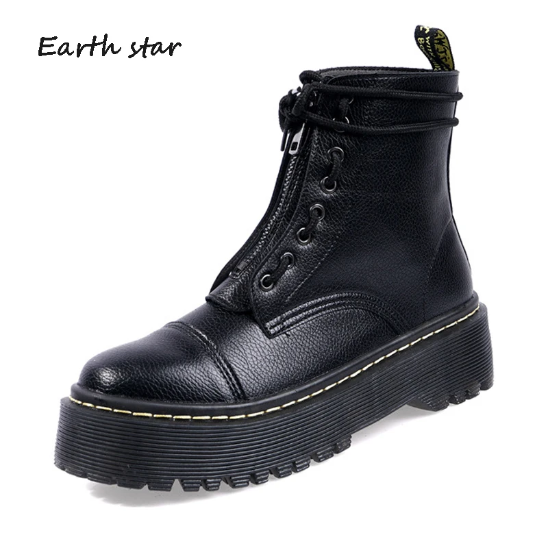 Женская Осенняя обувь botas mujer Женские Ботинки Martin Модные брендовые женские