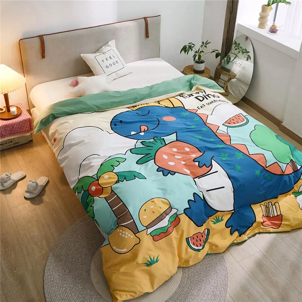 

Svetanya Cartoon Dinosaur 1pc Duvet Cover 100% Cotton Quilt Comforter Blanket Case Twin Queen Kids Printed Bedlinens