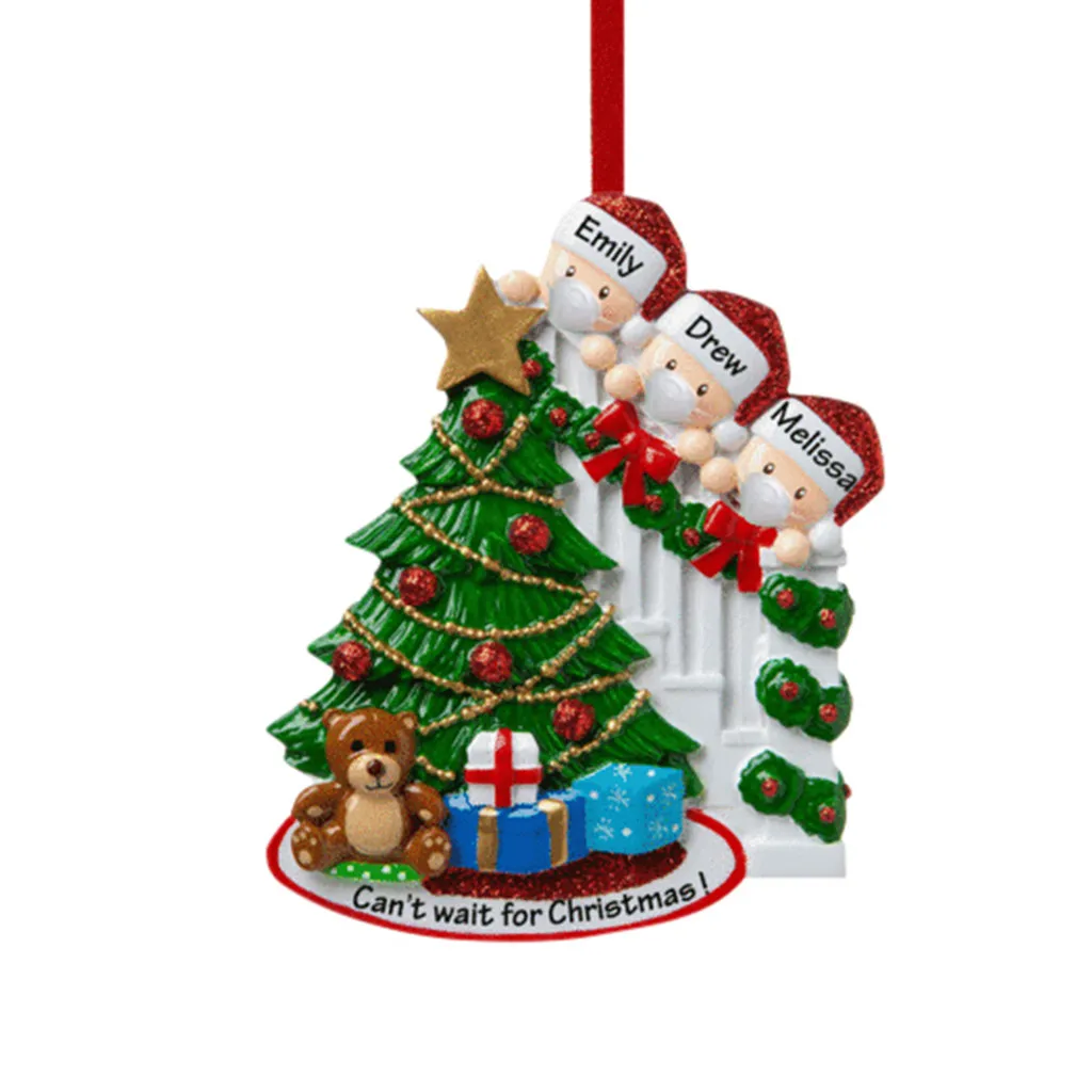 

1/2/3 PCS Christmas decoration pendant Personalized Survived Family Of Ornament 2020 Christmas Holiday Decorations Without Pen A