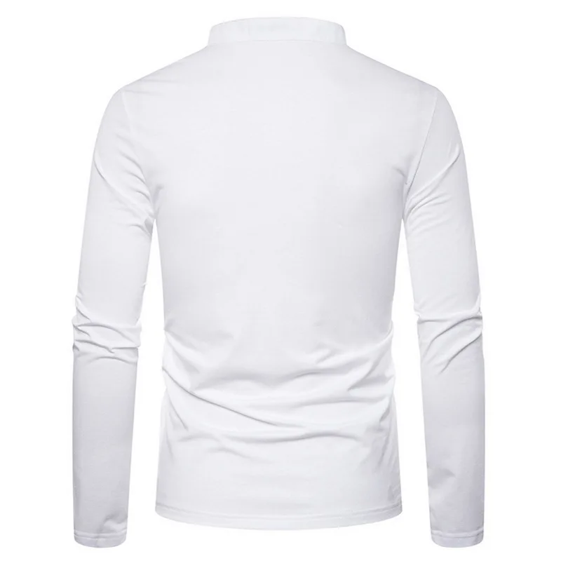 

Vogue Men Casual Button-Down Shirts Long Sleeve Basic Designed Of Various Styles Spring And Autumn Stand Collar Henry Shirts