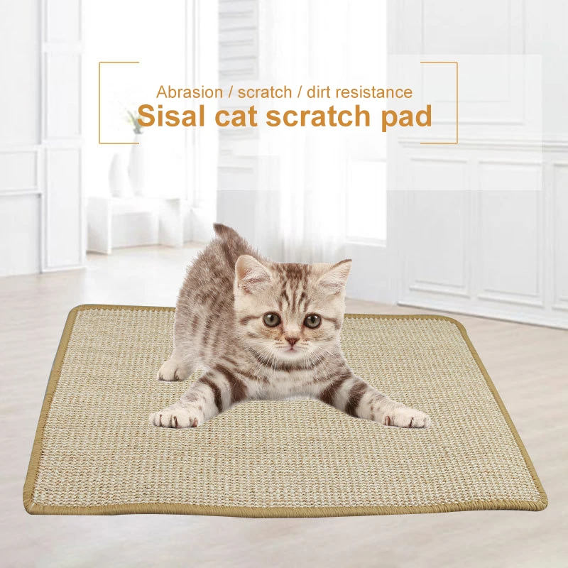 

1pc Natural Sisal Cat Scratching Mat Scratcher Board Pad Mats With Skid-proof Bottom Cat Toy For Cat Protecting Furniture Supply