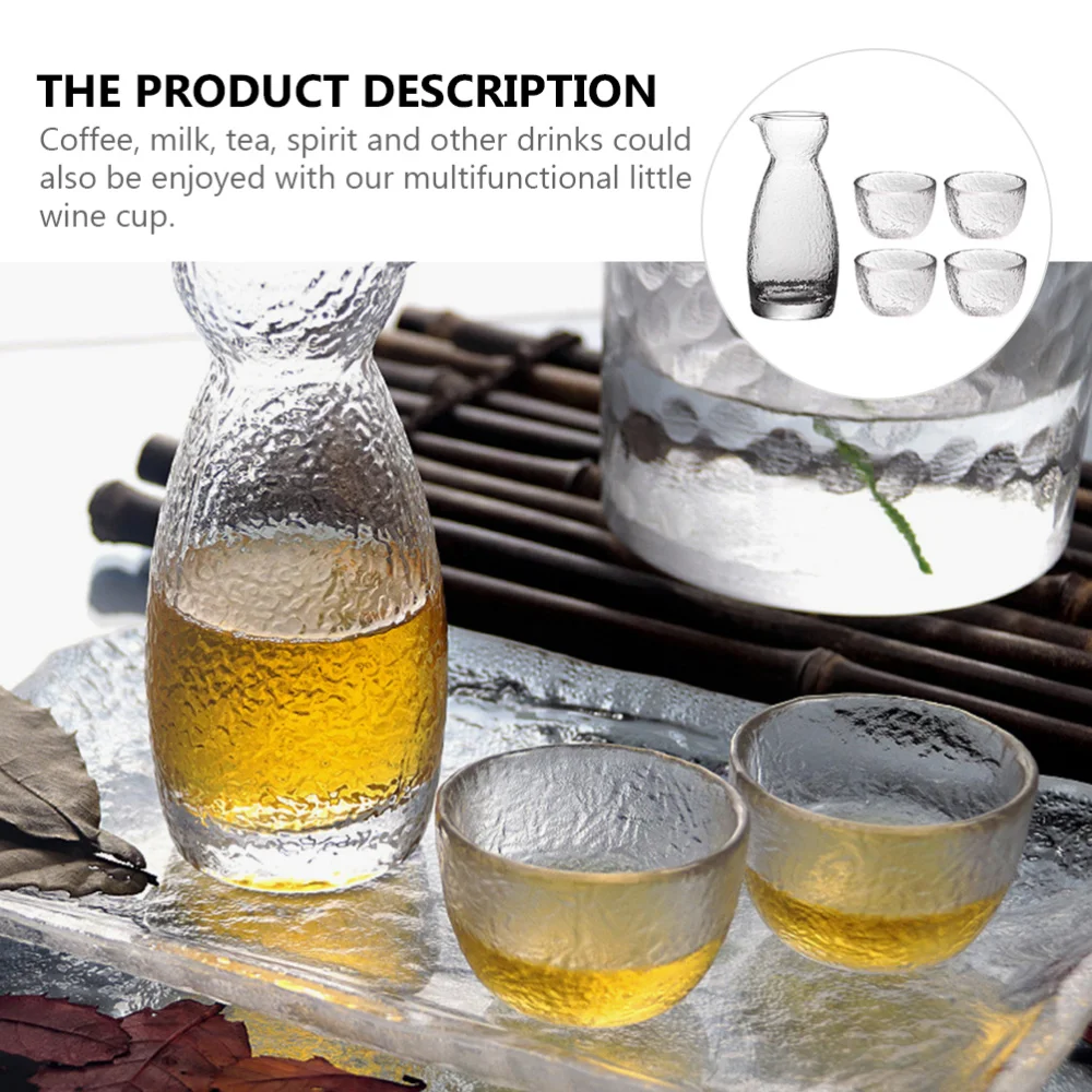 

1 Set Japanese Style Glass Pot Kit Creative Sake Pot Cups (Transparent)