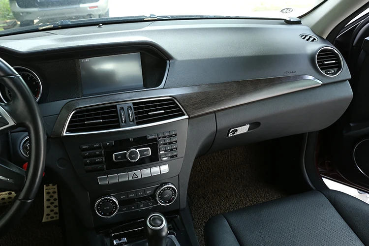 ABS дубовая Древесина зерна для Mercedes Benz C Класс W204 2010-2013 Аксессуары для салона автомобиля центральная консоль Защитная панель накладка