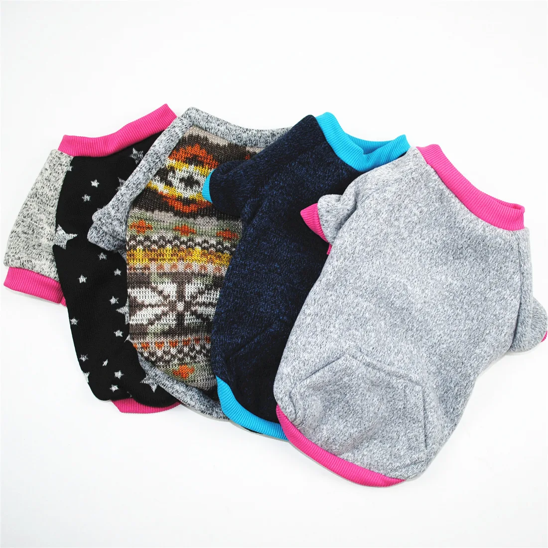 Одежда для собак "Теплая осень-зима" из толстой шерсти с бархатом для маленьких и средних щенков, модная животная принтовая свитшот-одежда.