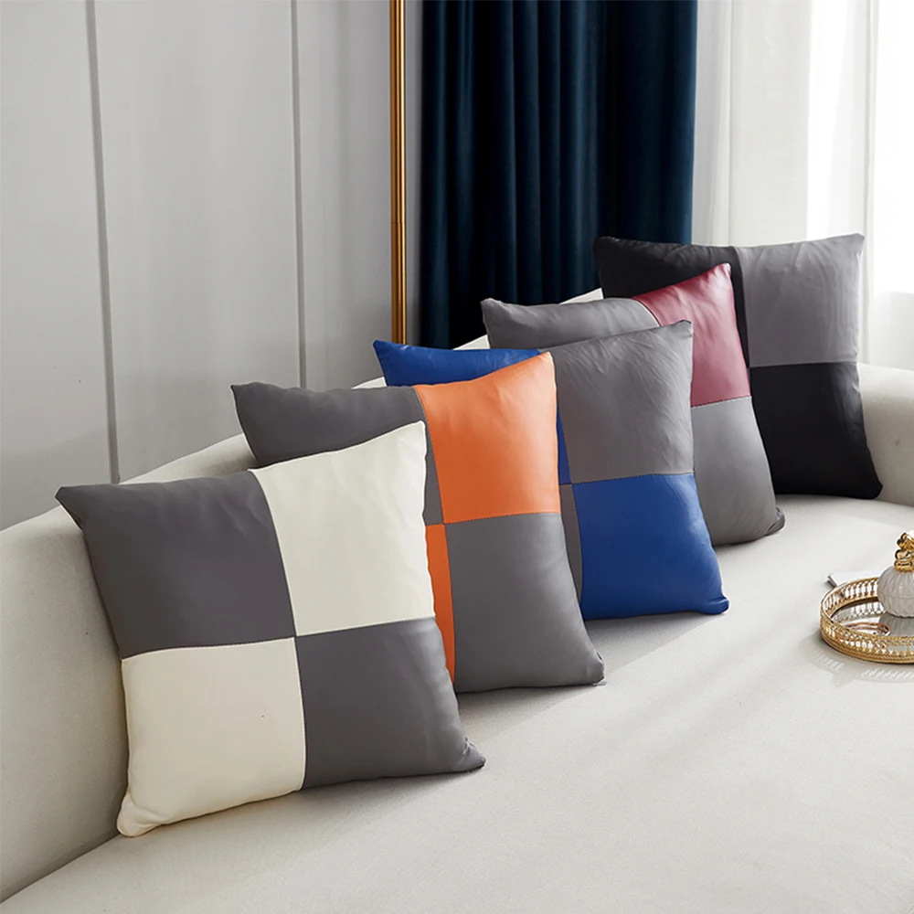

Cushion Covers 40x40cm PU Leather Pillowcases Decorative Cushions Covers Waterproof Throw Pillow Covers for Sofa Couch Décor