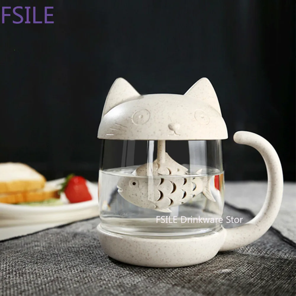 Кружка для кошек стеклянная чашка чая с фильтром креативный Чайный фильтр чайный