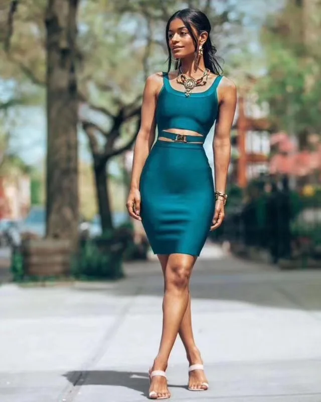 Vestidos De Festa сексуальное женское Бандажное платье с круглым вырезом и 2019