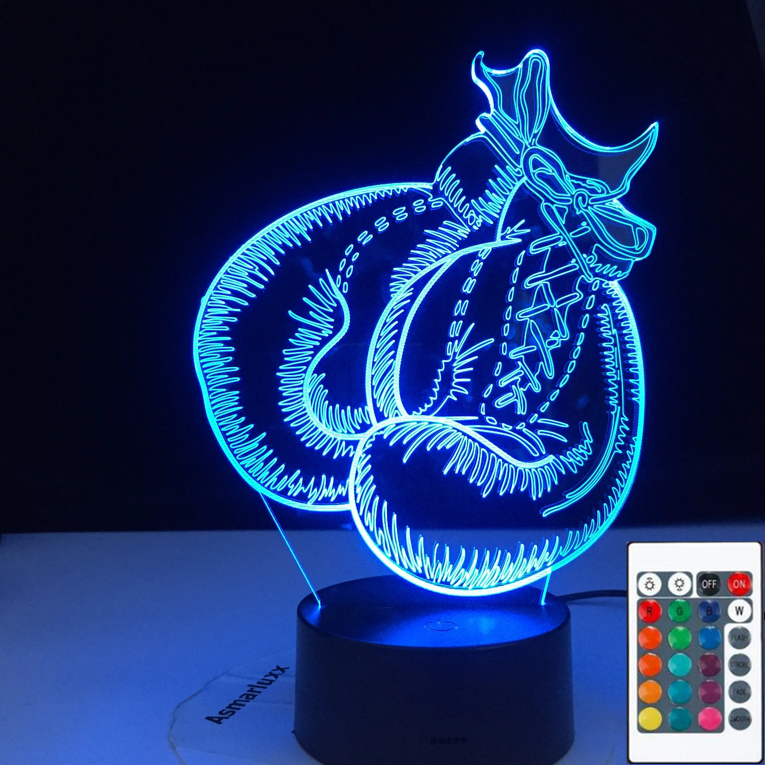 

3D-4144 Boxing Gloves 3D Lamp Touch Remote Control 3D Visual Nightlight 3AA Batterie Powerbank USB LED Light